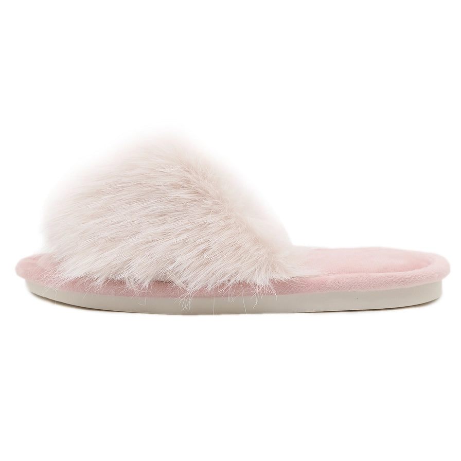 Super Cosy Luxury Fluffy Slippers In Baby Pink