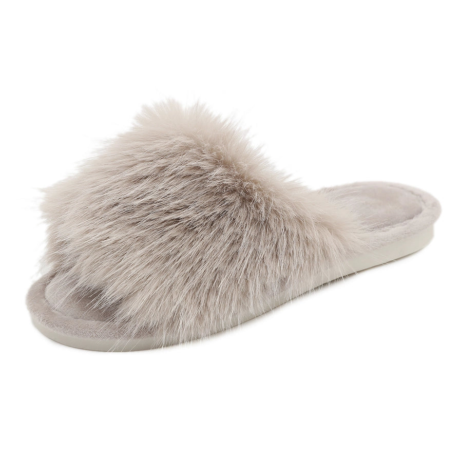 Super Cosy Luxury Fluffy Slippers In Taupe