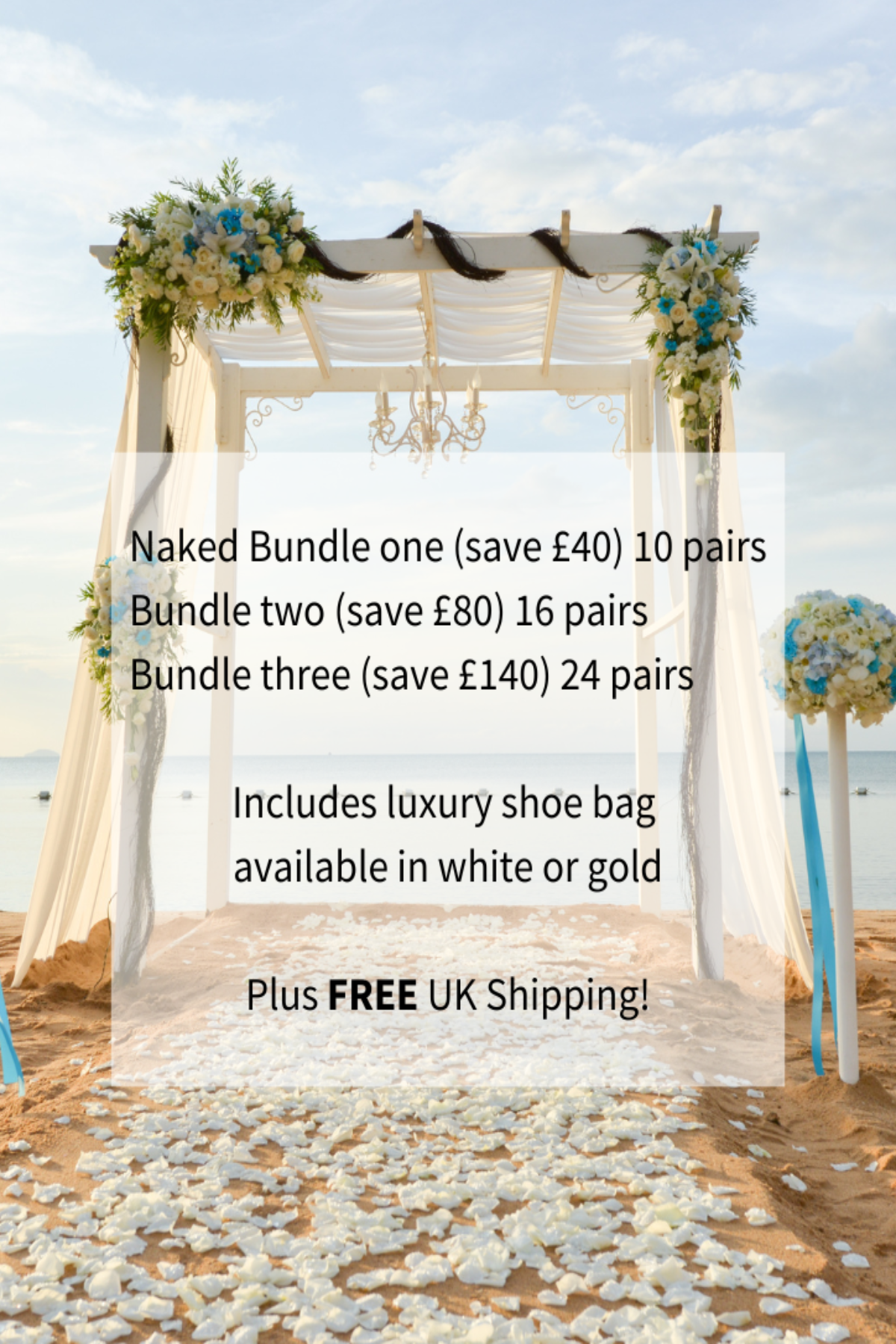 Naked Wedding Flip Flop Bundle In Gold - Filli London
