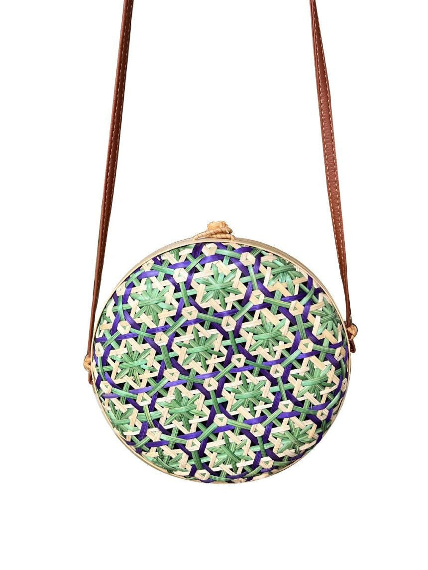 NEW ✨Azure Woven Round Crossbody Bag In Green