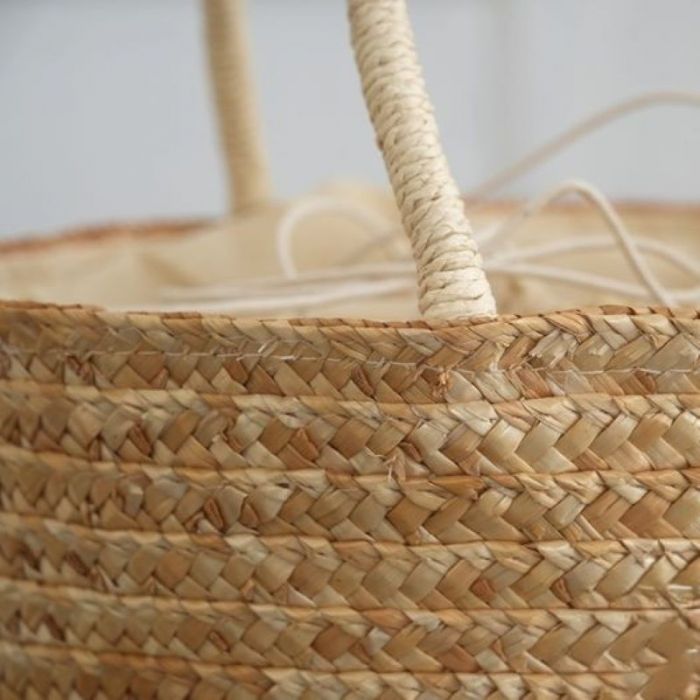 NEW ✨ Zesty Lemon Embroidered Straw Lined Basket Bag