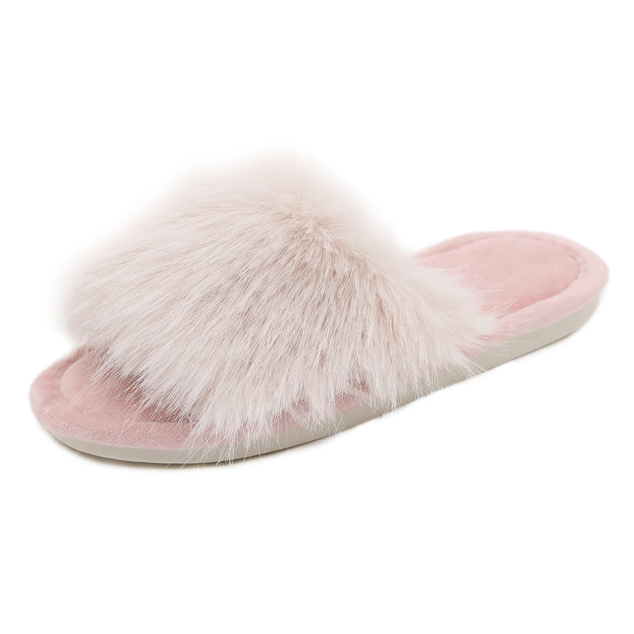 Super Cosy Luxury Fluffy Slippers In Baby Pink