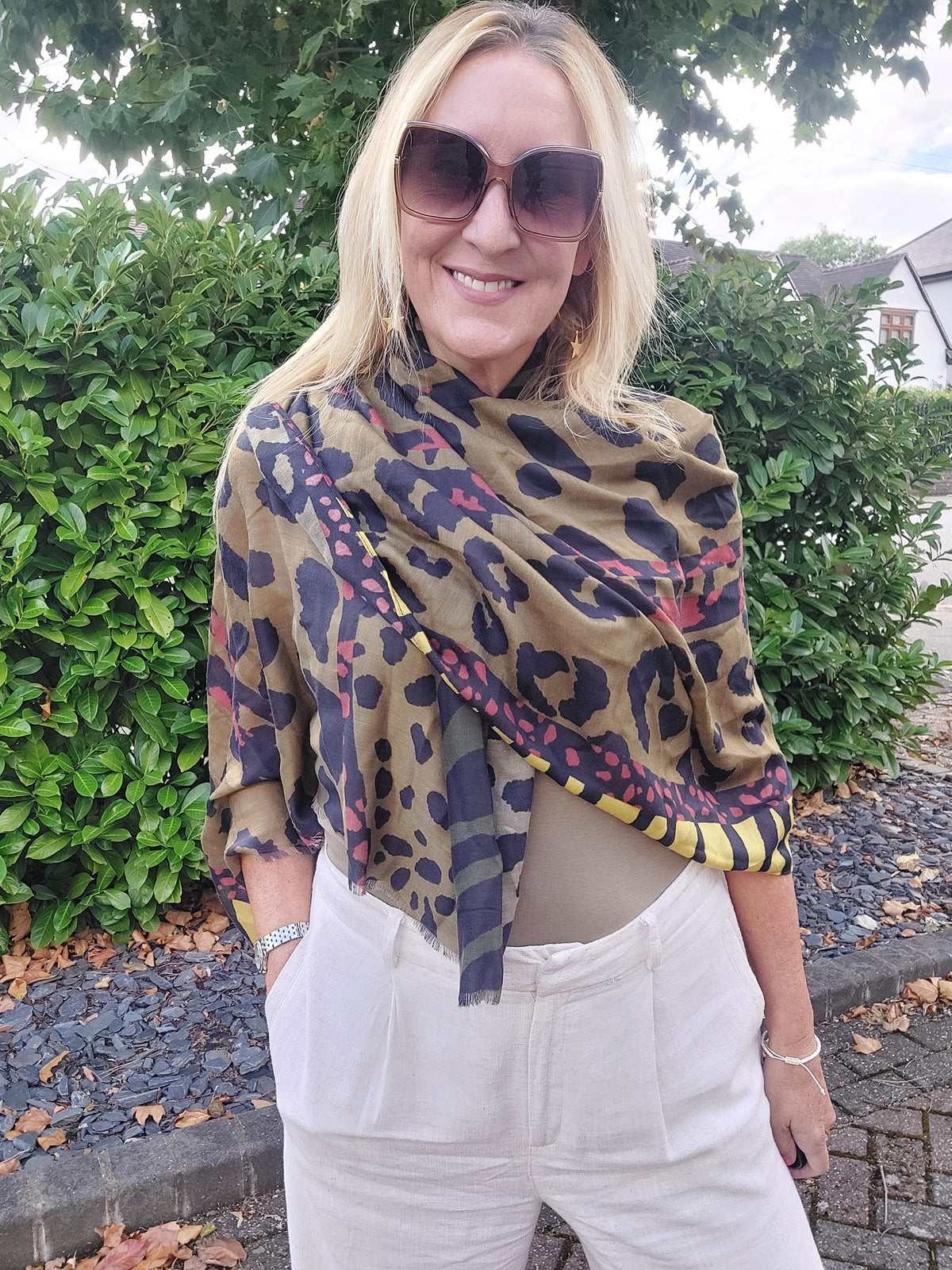 Best Seller✨Leopard Print Scarf In Olive Green