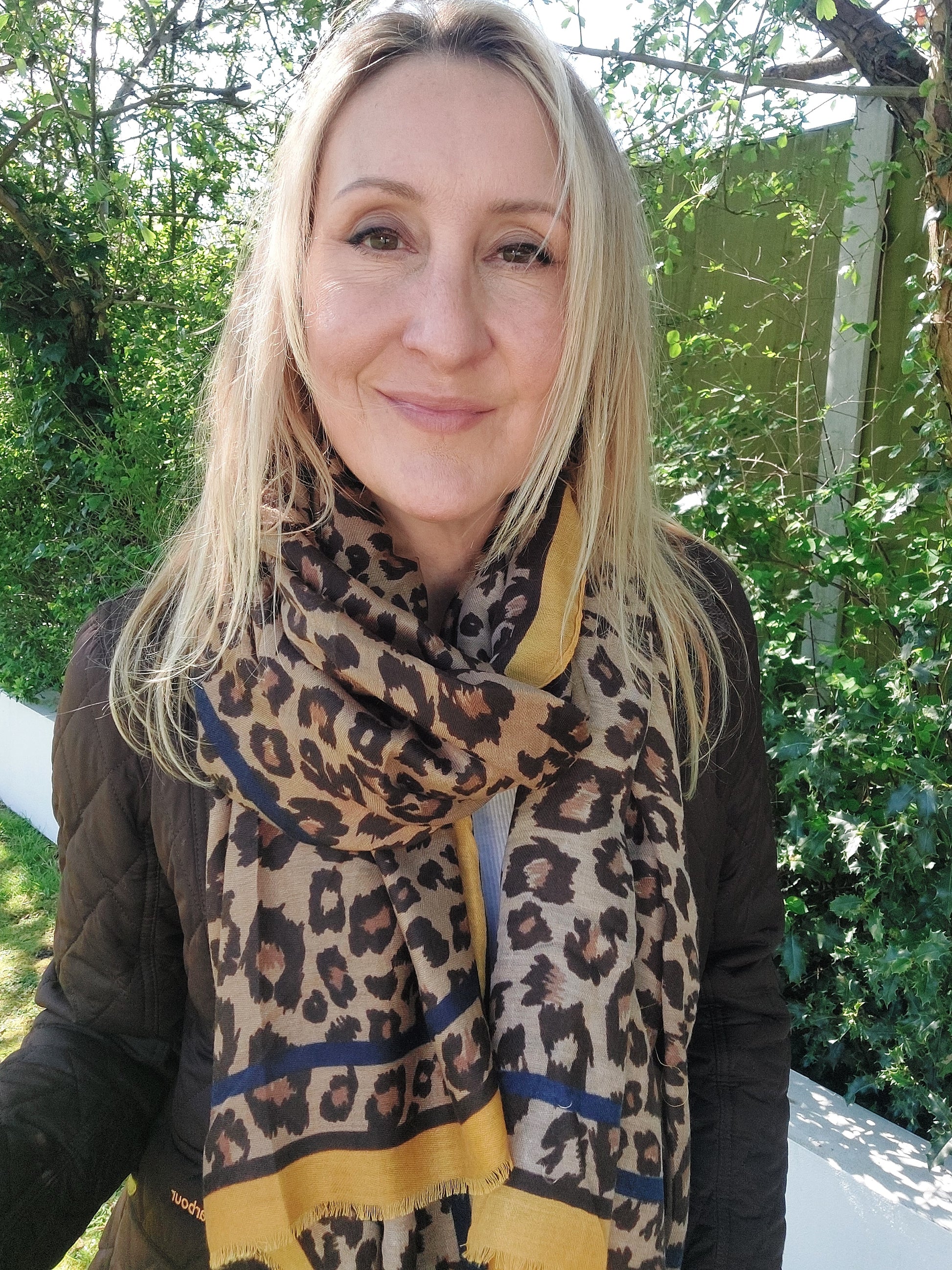 New Colour ✨Leopard Print Border Scarf In Brown - Filli London