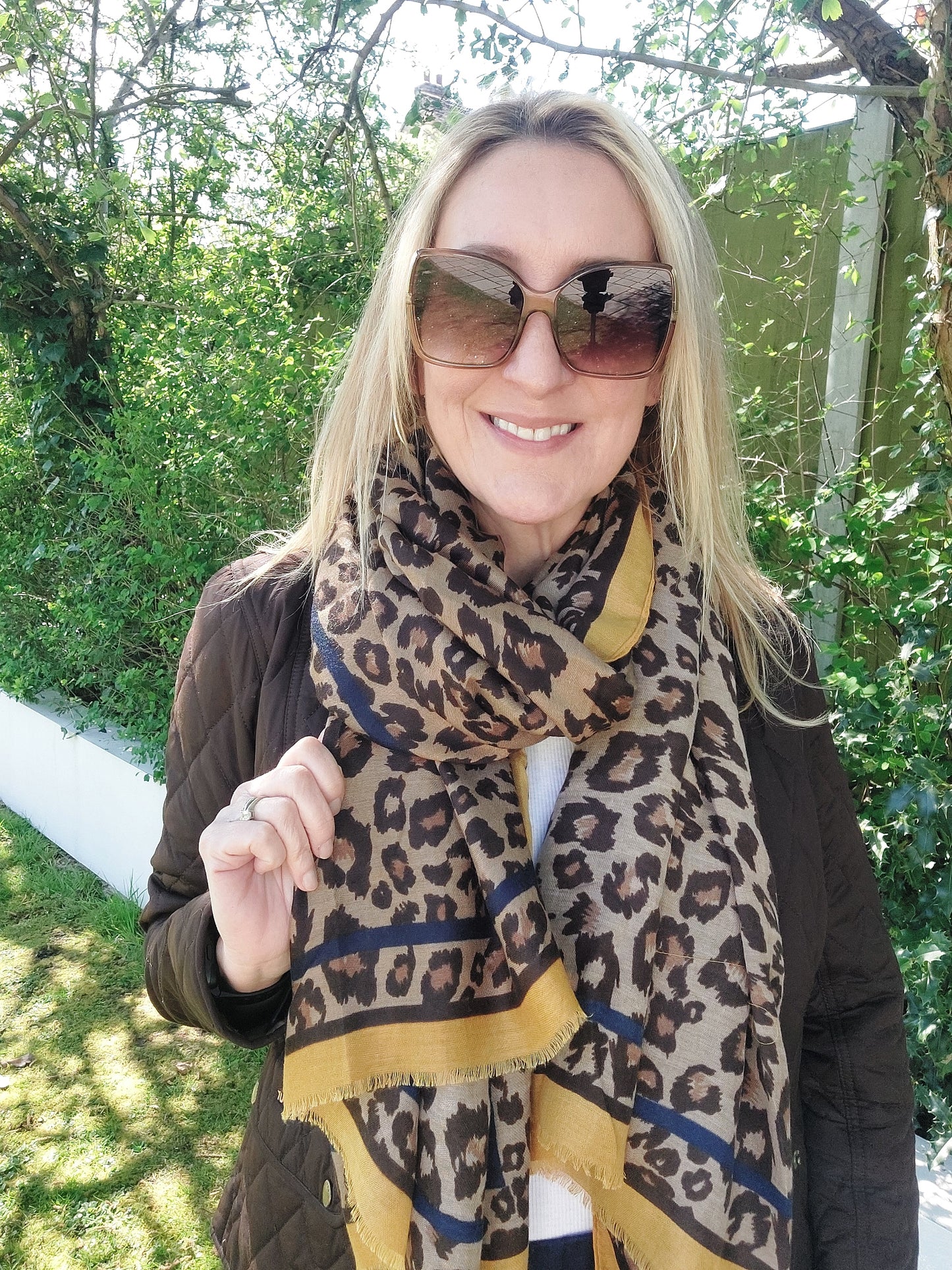 New Colour ✨Leopard Print Border Scarf In Brown - Filli London