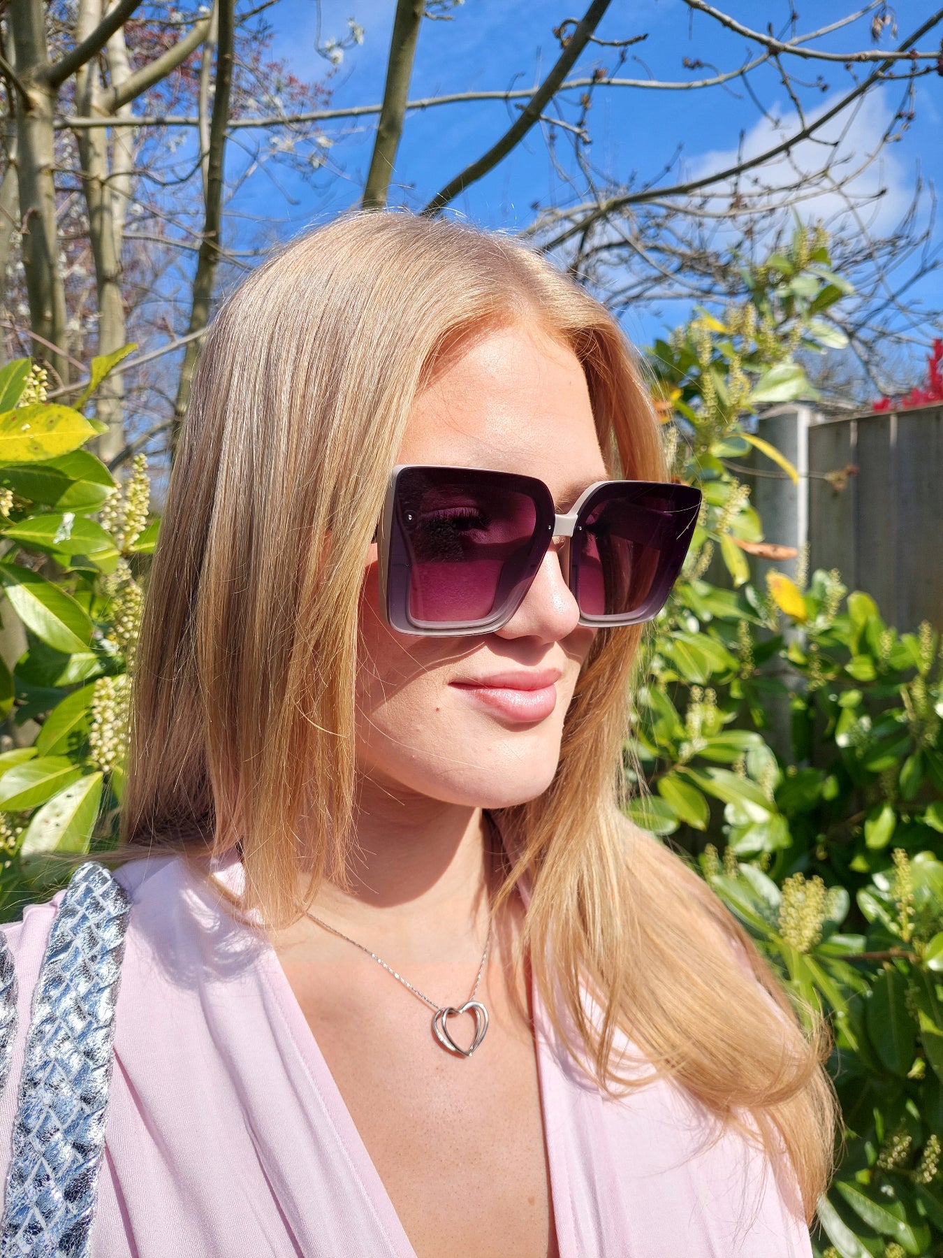 Amber Vintage Glamour Oversized Sunglasses In Grey - Filli London