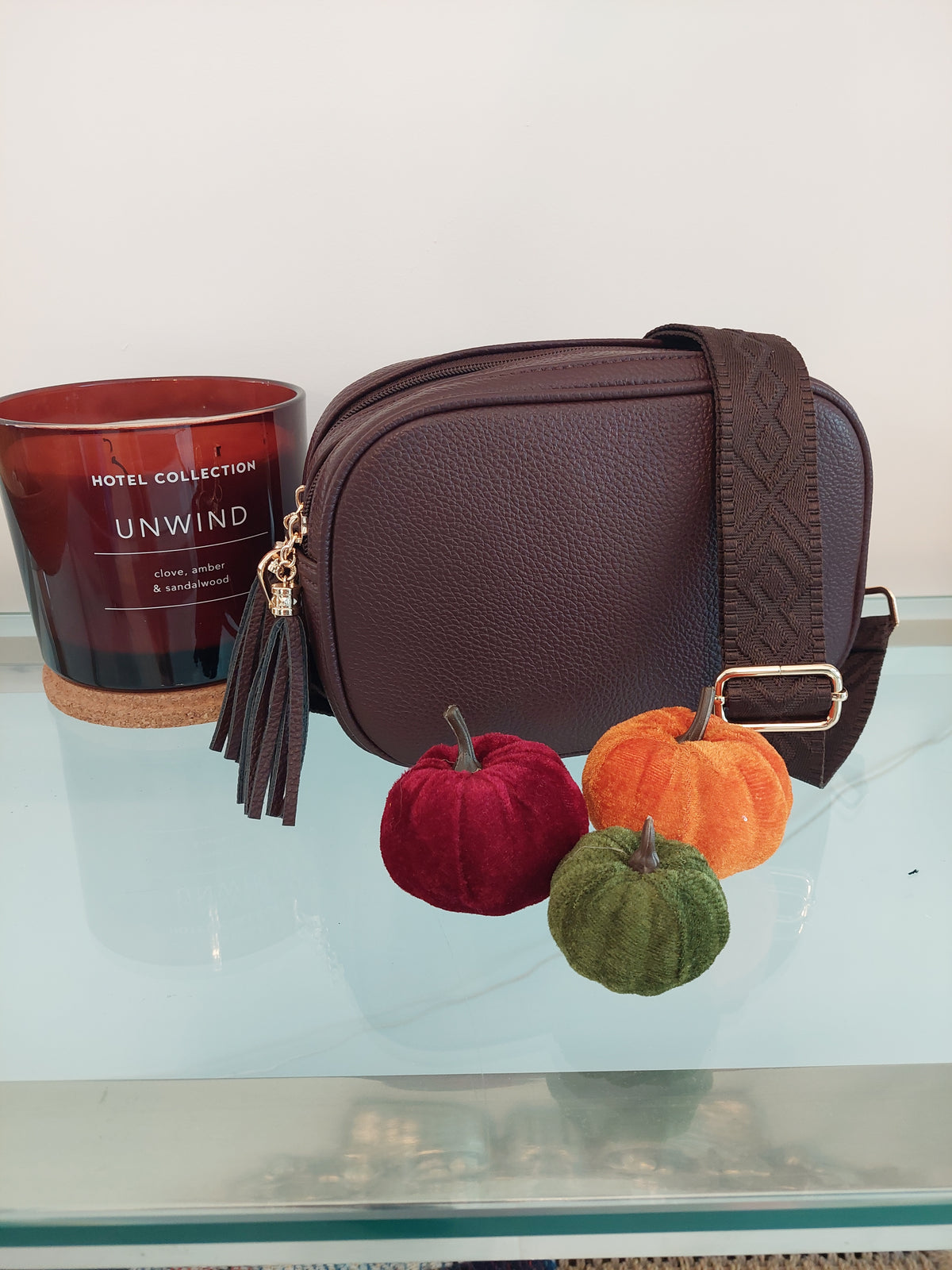 New Season Double Zip Statement Crossbody Bag In Espresso - Filli London