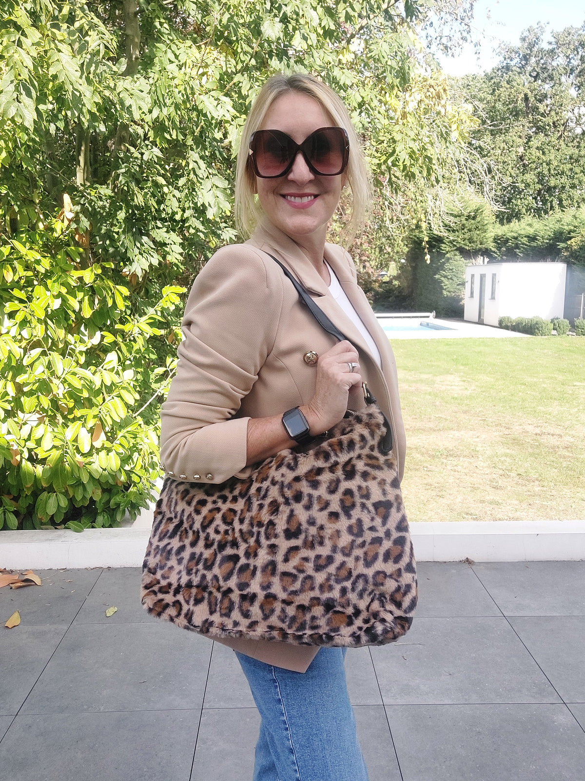 Faux Fur Leopard Slouch Bag - Filli London