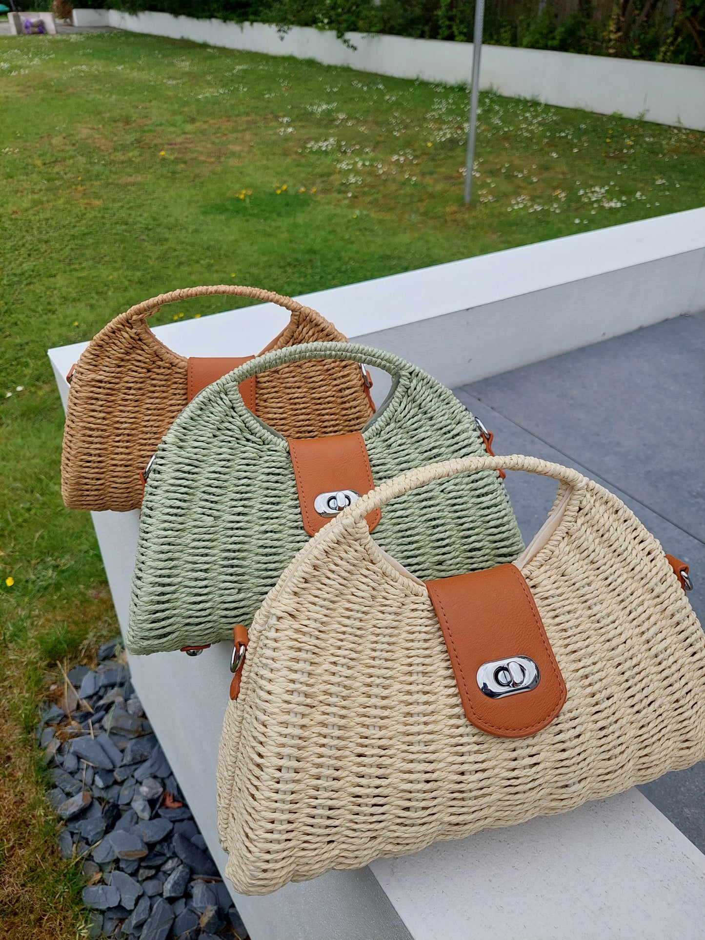 NEW ✨ Woven Box Bag In Green - Filli London