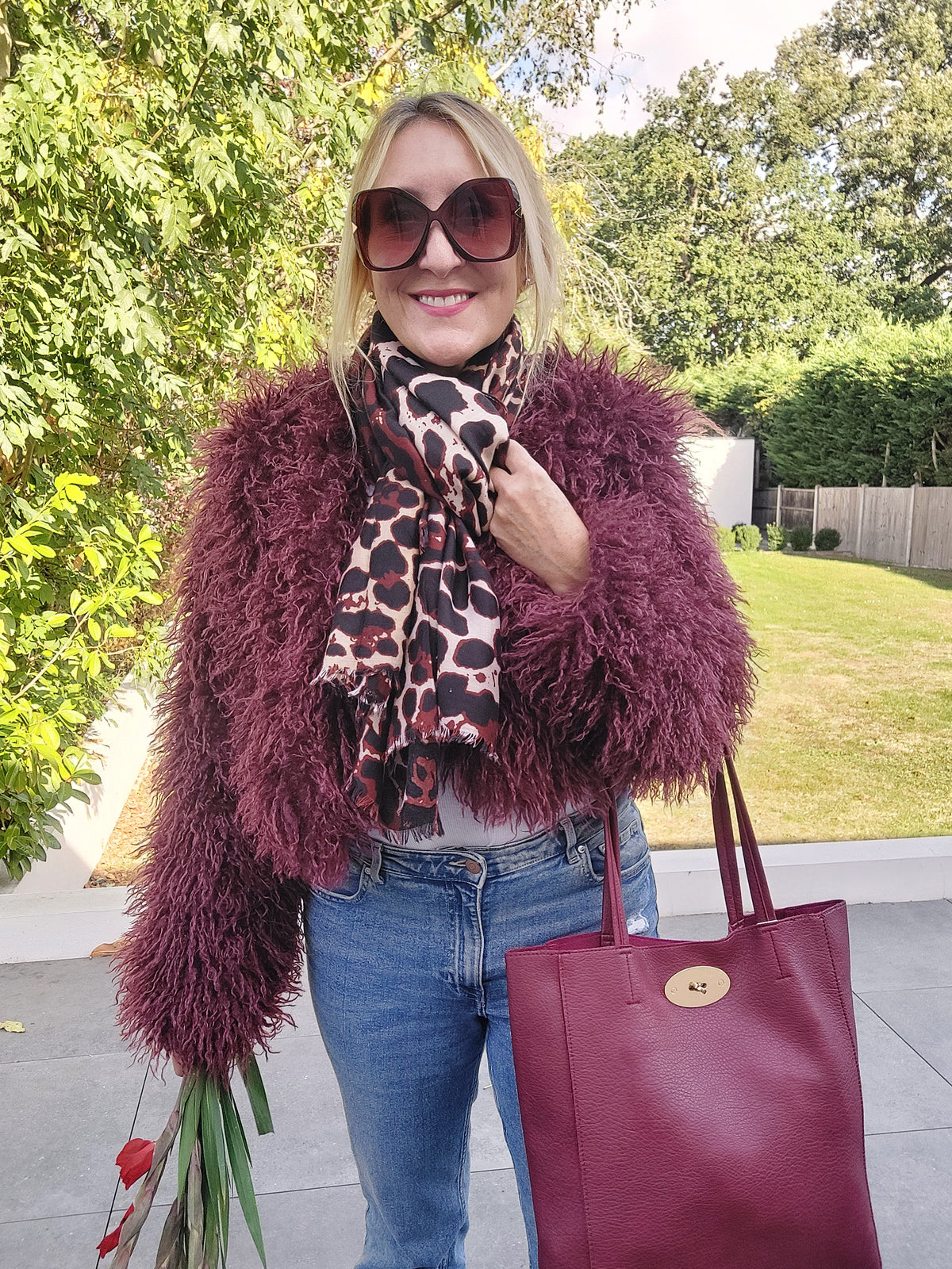 Soft Faux Leather Tote Bag In Wine - Filli London