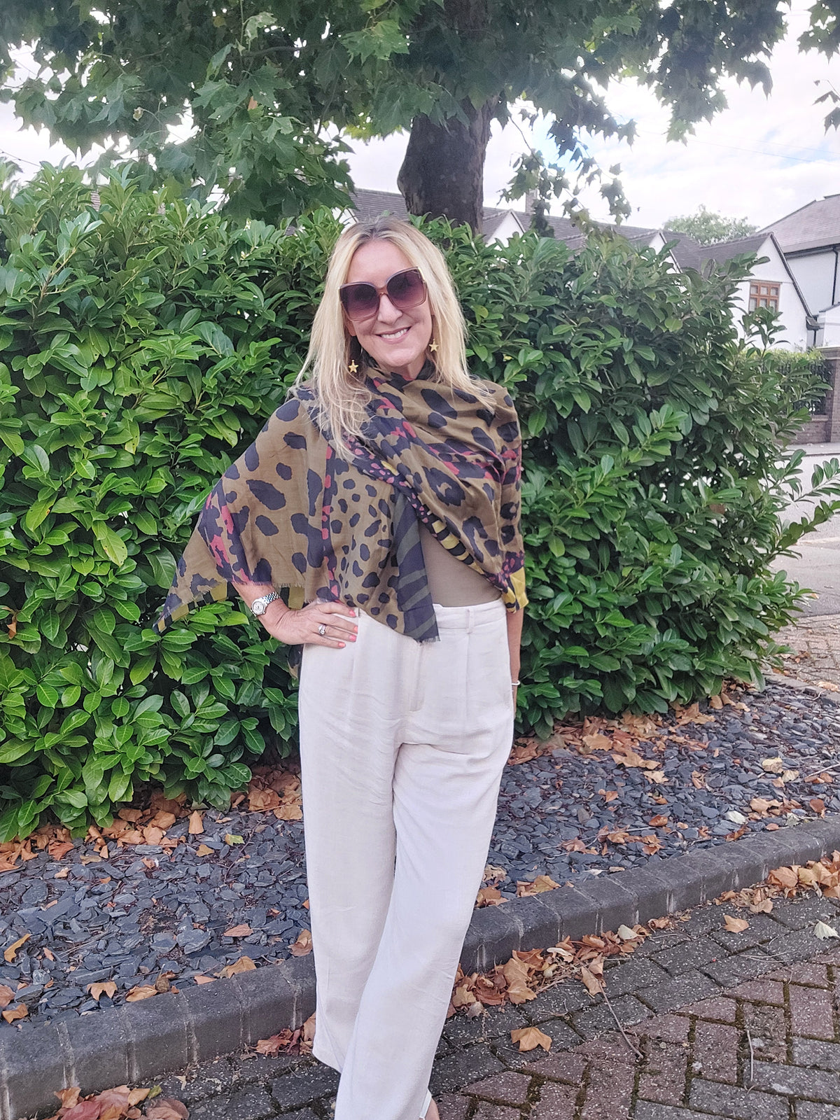 Best Seller✨Leopard Print Scarf In Olive Green