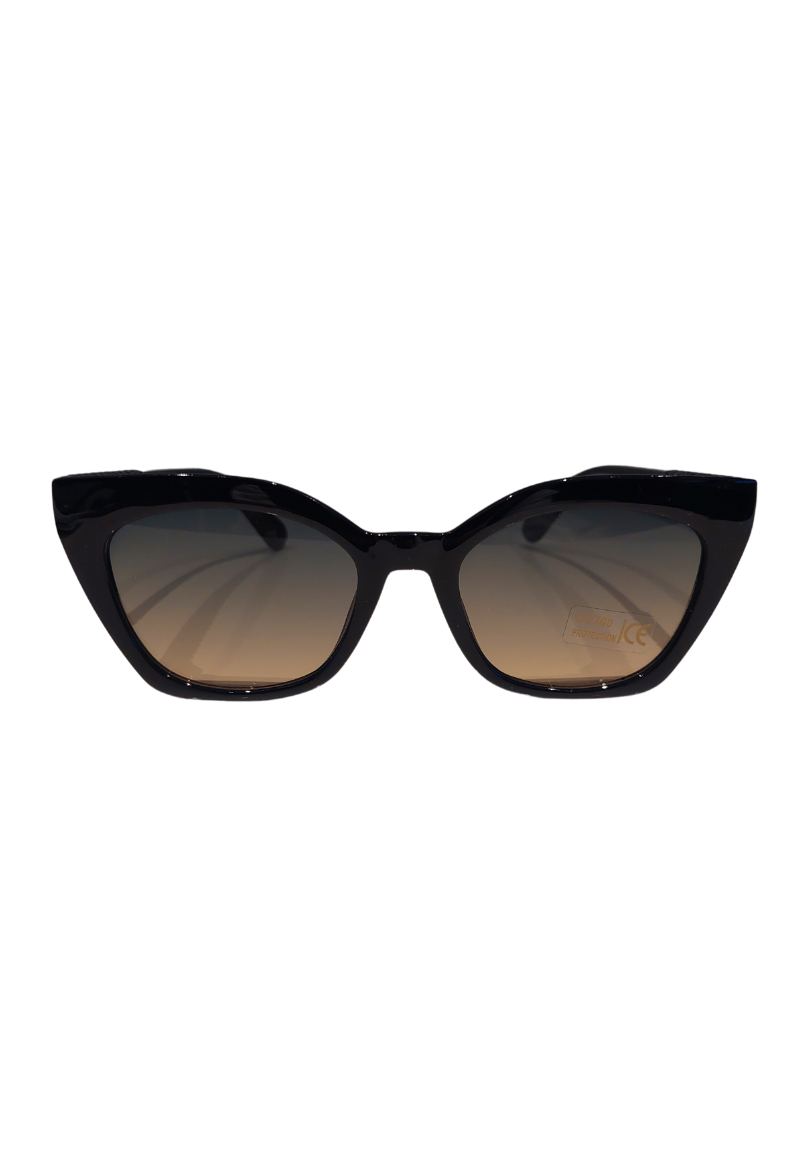 Samantha Cat Eye Sunglasses With Gold Chain Detail In Black8 - Filli London