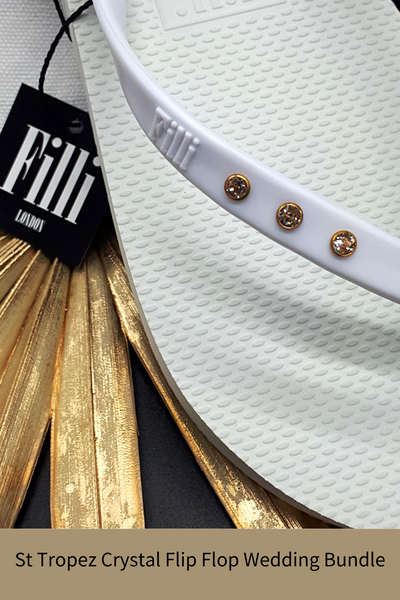 Luxury Wedding Flip Flop Bundle In White - Filli London