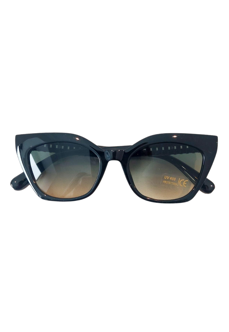 Samantha Cat Eye Sunglasses With Gold Chain Detail In Black8 - Filli London