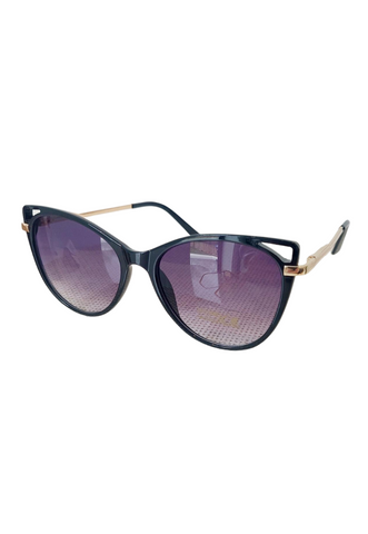 Charlotte Preppy Brow Line Sunglasses In Black - Filli London