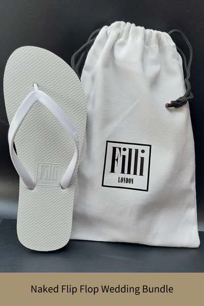 Naked Wedding Flip Flop Bundle In White - Filli London