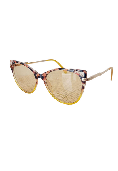 Charlotte Preppy Brow Line Sunglasses In Half Golden Tortoise8 - Filli London