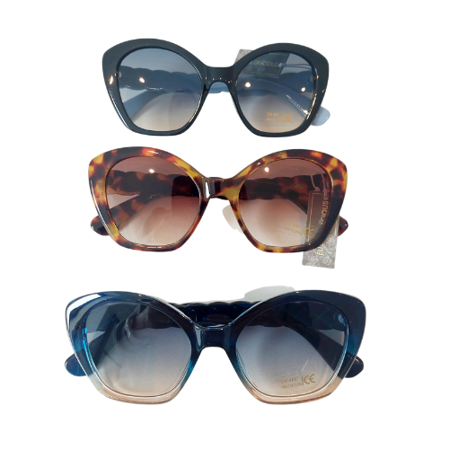 Carrie  Oversized Cat Eye Sunglasses In Blue - Filli London