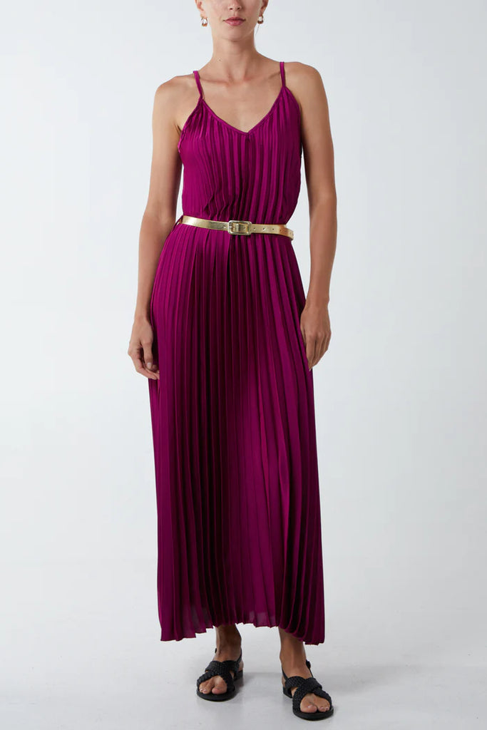 Massima pleated shop maxi dress