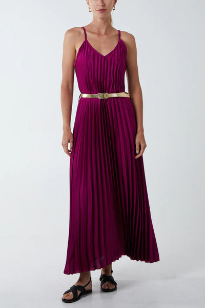 Massima pleated hot sale maxi dress