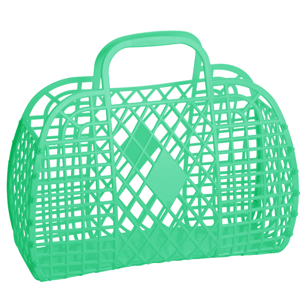 Large Retro Jelly Basket In Green - Filli London