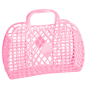 Large Retro Jelly Basket In Pink - Filli London
