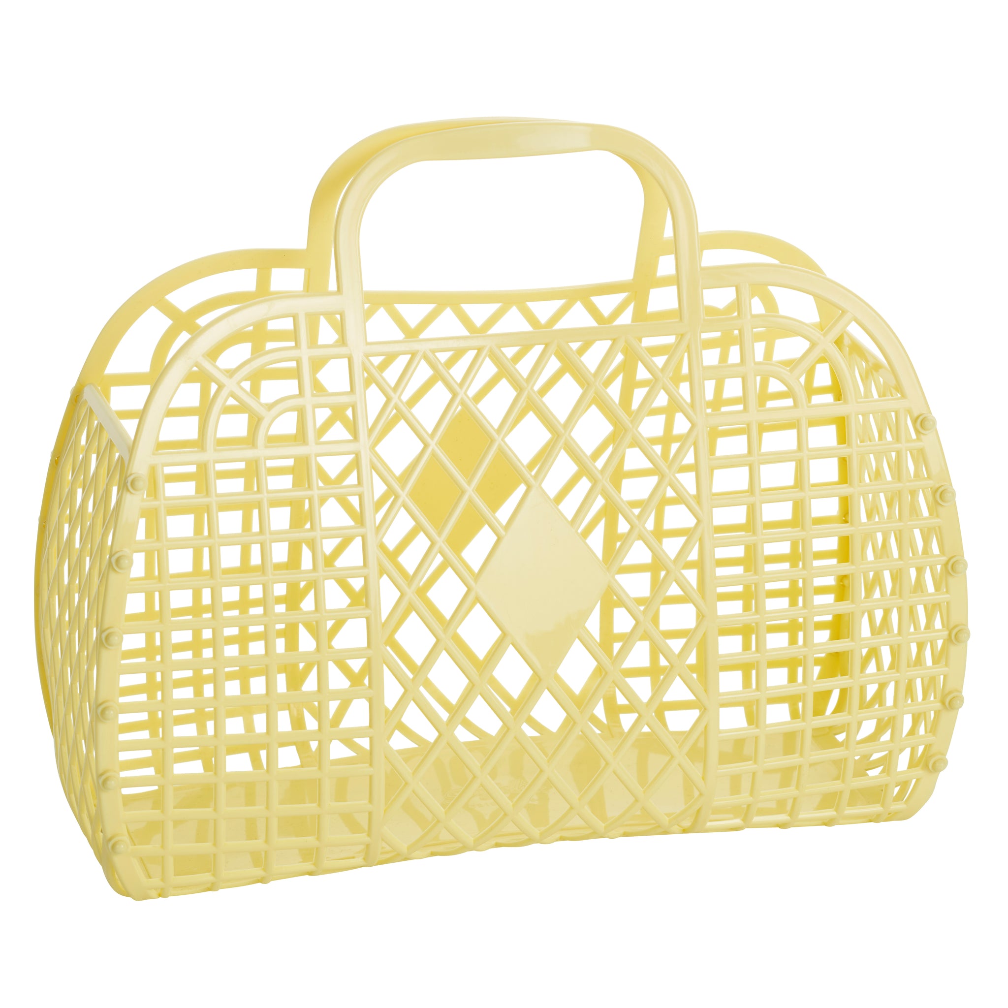 Large Retro Jelly Basket In Yellow - Filli London